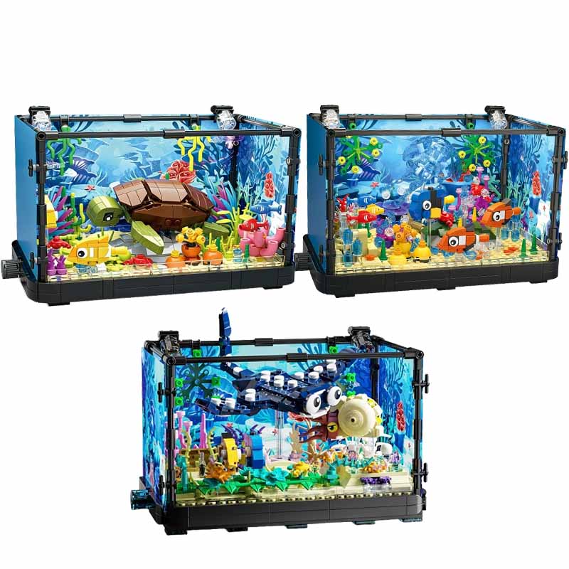 Marine Aquarium Cube - Fish Tank Building Block Set with