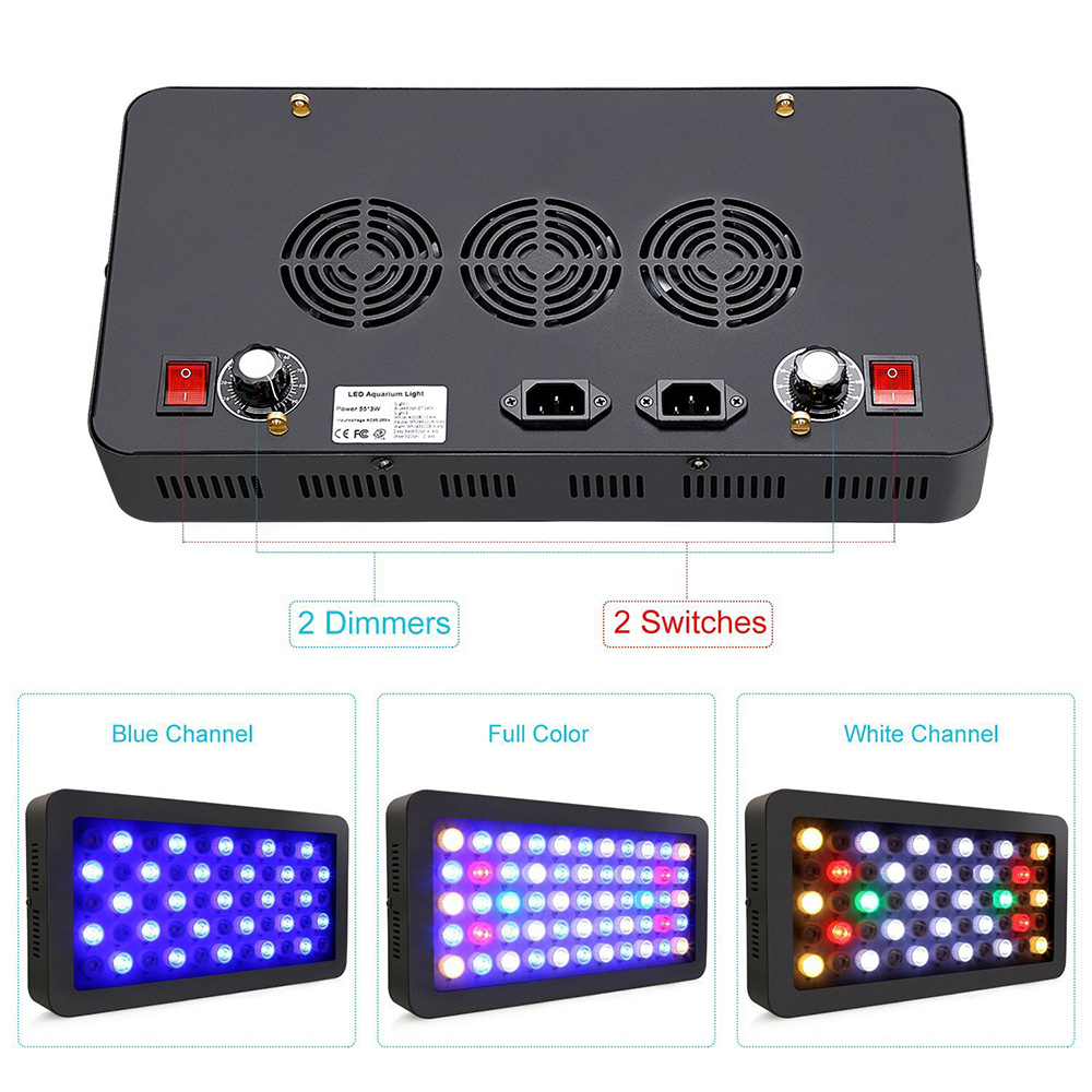 165W LED Aquariums Light Dimma - Marine Coral ulasan dan harga