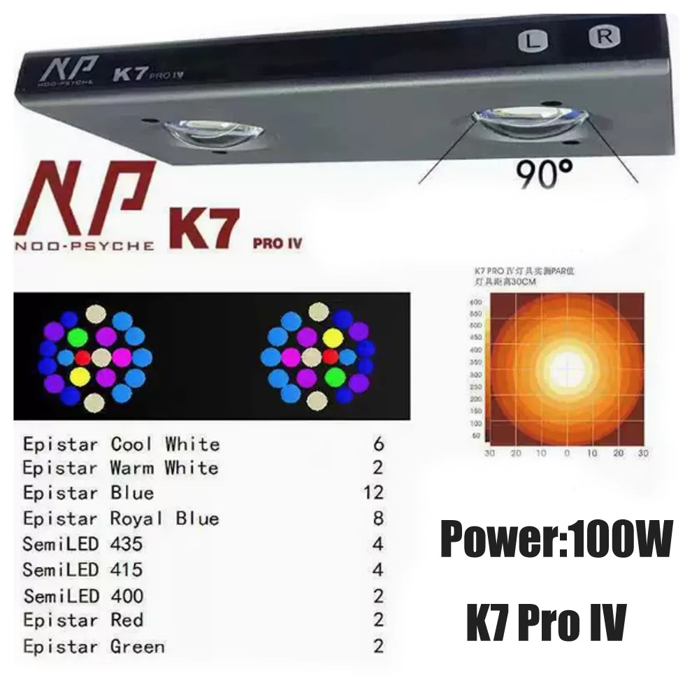 Noopsyche NP K7Pro IV 100W App - Reef Lighting ulasan dan harga